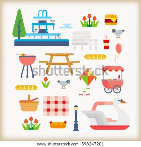 Parks objects vector set