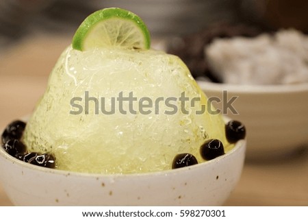 Dessert ice with jelly for summer