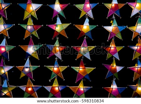 Multi colored star lamps
