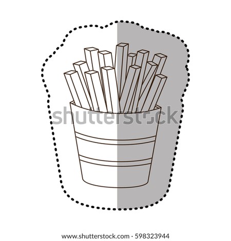 figure fries french fast food icon, vector illustraction design