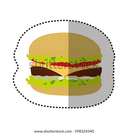 hamburger fast food icon, vector illustraction image