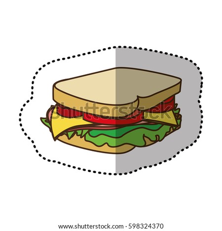 color sandwich fast food icon, vector illustraction design image