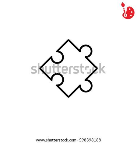 Web line icon. Puzzle