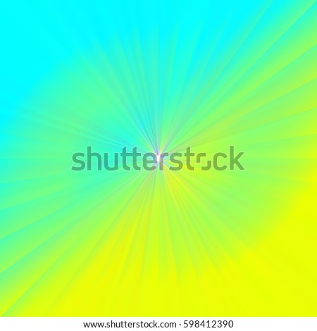 Sun Glare Sky Yellow. Sunburst, beams, rays visible in sky blue and yellow background.