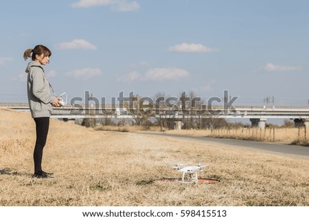 Women practice drone operation