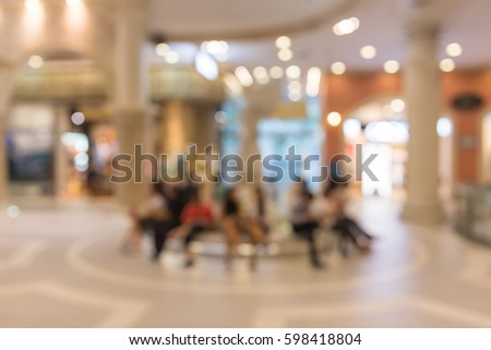 Blurred background : inside of the shopping mall