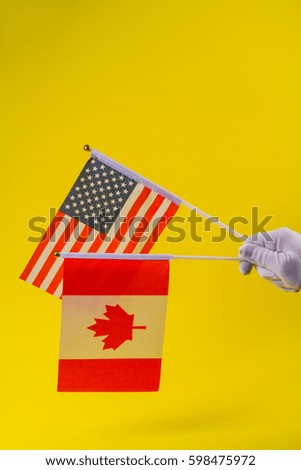 Canada and Unitet State of America flag