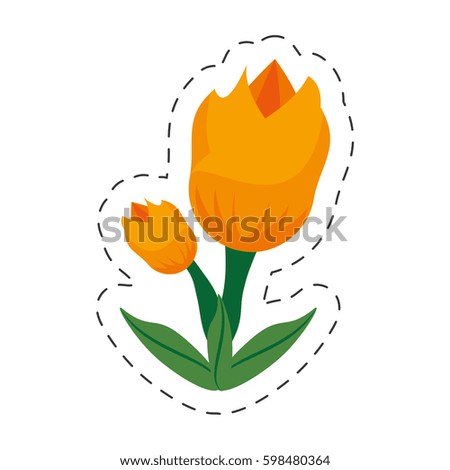 cartoon tulip flower image vector illustration eps 10