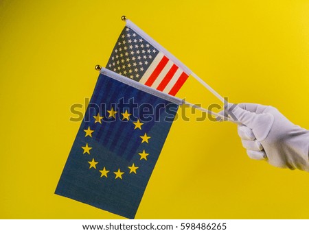 the United States of America  and Europa Union flag