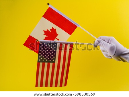 Canada and the United States of America flag