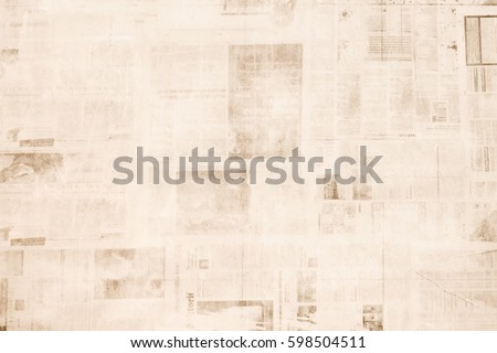 OLD NEWSPAPER BACKGROUND, SCRATCHED PAPER DESIGN Royalty-Free Stock Photo #598504511