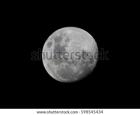 Full moon in close-up