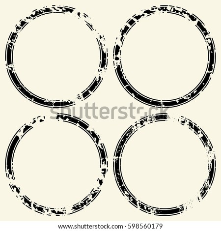 Set of templates of round retro vintage grunge frames for greetings, promotion and price. Vector elements with scratched effect  for posters, sites, web, shops, websites, labels, design.