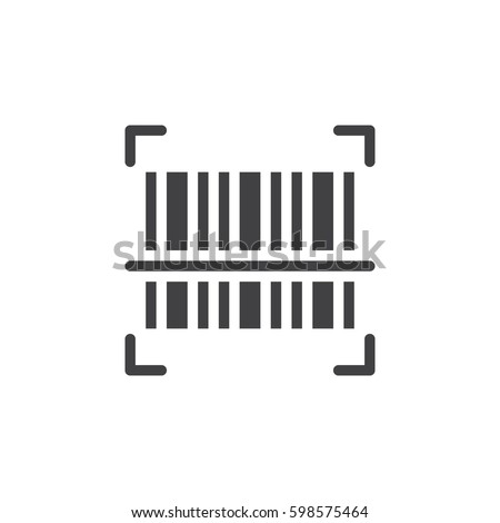 Barcode scanner icon vector, filled flat sign, solid pictogram isolated on white. Symbol, logo illustration. Pixel perfect