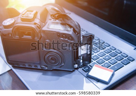 Photographer working space with sunrise