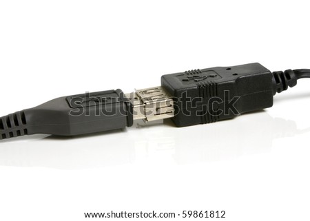 USB cables on a white background