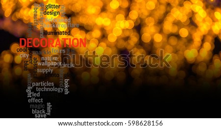 Word  DECORATION concept with blurred light background.