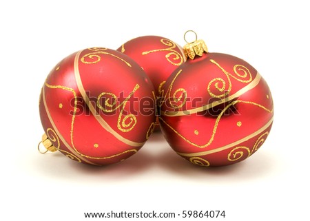 decorative christmas balls isolated on white background