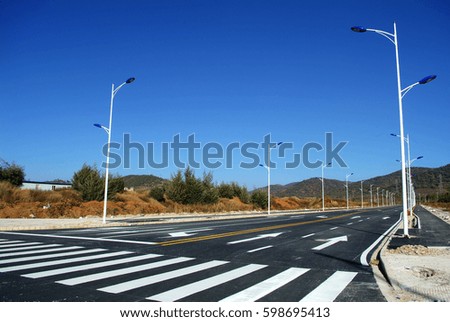 newly street asphalt road in new urban district