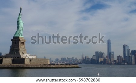 Statue of Liberty with Lower Manhattan