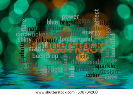 Word  ABSTRACT with blurred light background.