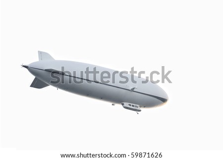 Zeppelin airship - isolated on white Royalty-Free Stock Photo #59871626
