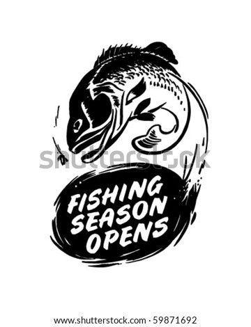 Fishing Season Opens - Header - Retro Clip Art