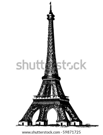 Eiffel Tower 2 - Retro Clip Art