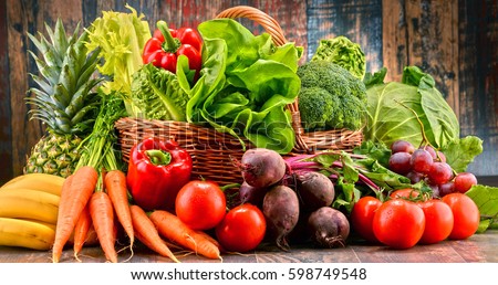Composition with assorted raw organic vegetables. Detox diet Royalty-Free Stock Photo #598749548