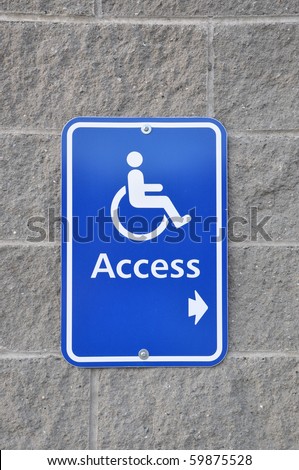 Disable access sign on wall