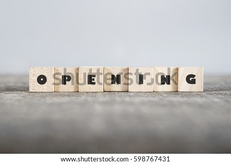 OPENING word made with building blocks