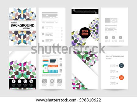 Memphis Geometric background Template for covers, flyers, banners, posters and placards, may be used for presentations and books, EPS10 vector illustration