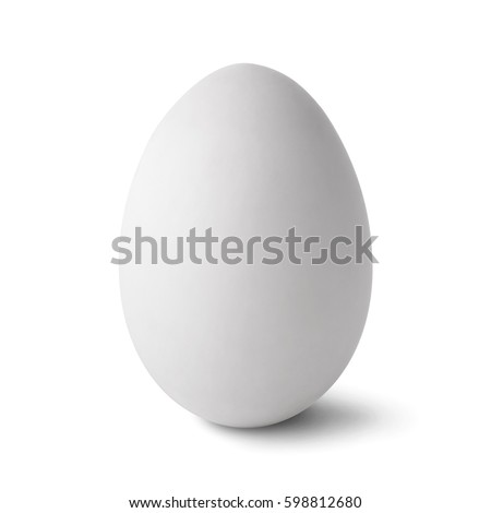 Single white egg isolated on white background with clipping path Royalty-Free Stock Photo #598812680