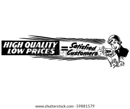 High Quality Low Prices - Ad Banner - Retro Clip Art