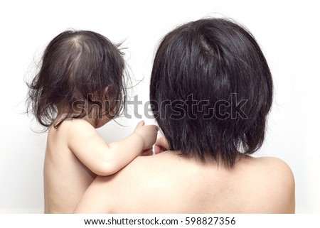 Mother and Baby.on white background