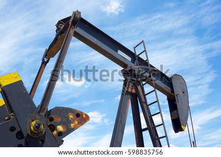 Oil well in Ayoluengo de la Lora, Burgo Province, Castilla Leon, Spain.