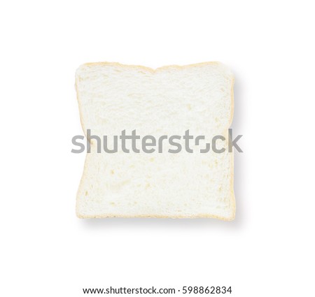 Closeup surface slice bread for breakfast with shadow isolated on white background