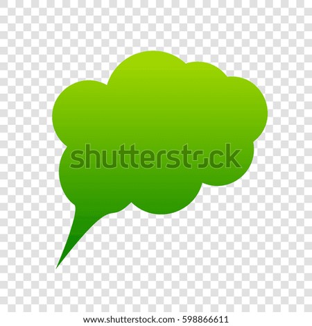 Speach bubble sign illustration. Vector. Green gradient icon on transparent background.
