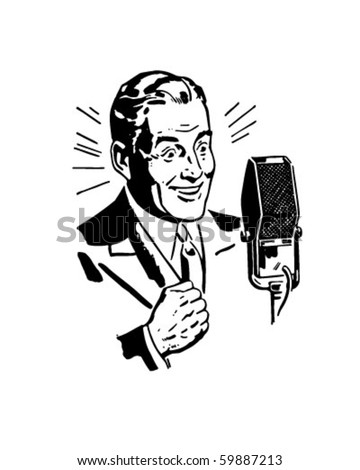 Radio Announcer 2 - Retro Clip Art