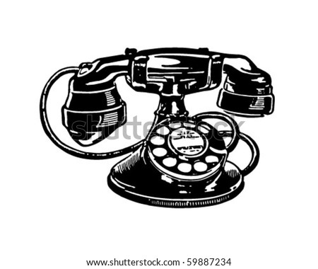 Retro Telephone 2 - Clip Art