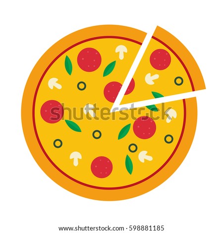 vector illustration of pizza on isolate background
