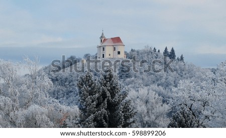 The pilgrimage chapel. Anthony, winter beauty, Czech Republic