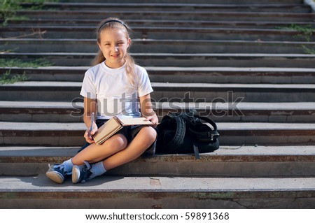 Little girl in school