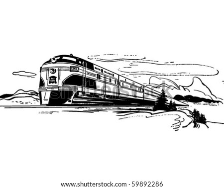Train Travel - Retro Clip Art