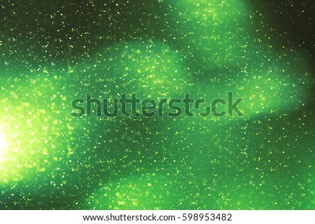 Abstract Green background. Glowing particles. Template for design