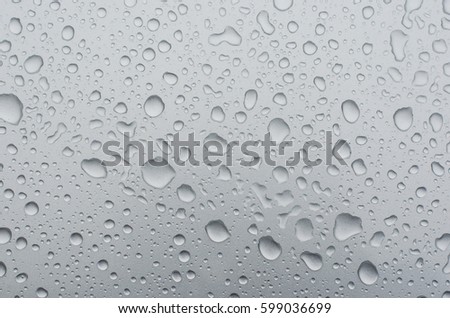 Water droplets on metallic grey surface