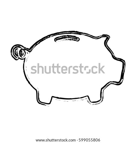 skech piggy bank money vector illustration eps 10
