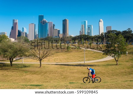 A view of downtown Houston Texas USA in a nice day