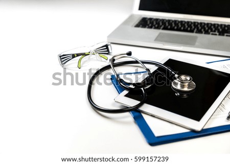 tablet PC and medical equipments, medical technology concept