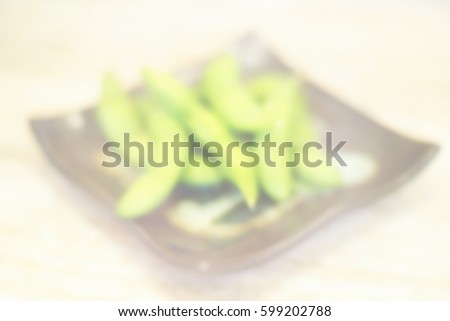 Blurred  background abstract and can be illustration to article of soy beans, japanese food
